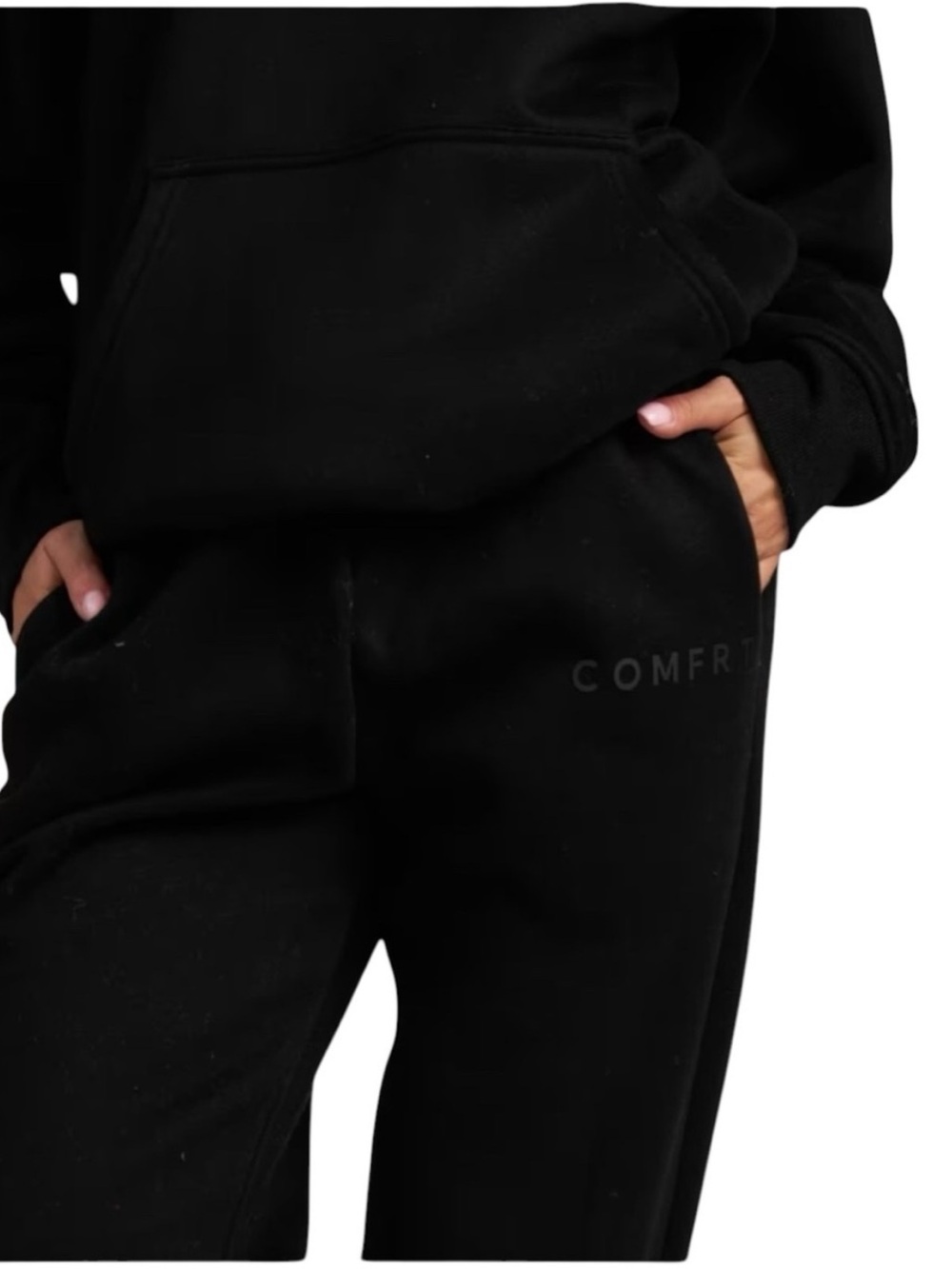 Comfrt Tranquil Oversized Sweatpants Obsidian Black Large - Picture 3 of 13